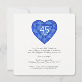 サファイアの結婚の愛はとても強い心の水彩画 招待状 (裏面)