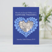 サファイアの結婚式 ハートにあなたのお写真 パーティー招待状 招待状 (スタンド正面)