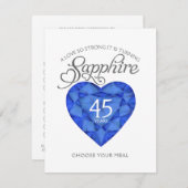 サファイアの結婚記念日のハートの芸術の食事の選択 エンクロージャーカード (正面/裏面)