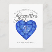 サファイアの結婚記念日のハートの芸術の食事の選択 エンクロージャーカード (正面)
