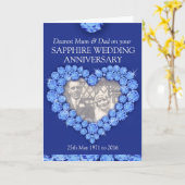 サファイアの結婚記念日両親写真カード カード (黄色い花)