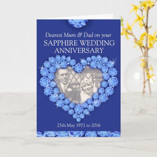 サファイアの結婚記念日　両親　写真　カード カード (黄色い花)