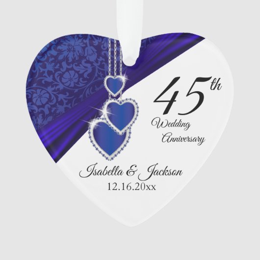 サファイアの結婚45周年記念グッズデザイン オーナメント (正面)