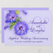 サファイアの結婚45周年記念招待状 招待状 (正面/裏面)