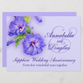 サファイアの結婚45周年記念招待状 招待状 (正面/裏面)