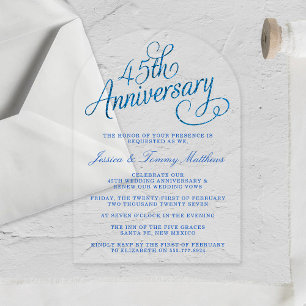 サファイアの結婚45周年記念 アクリル招待状