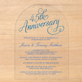 サファイアの結婚45周年記念 アクリル招待状 (正面)