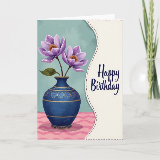 サファイアの花の誕生日カード カード (正面)