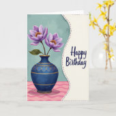 サファイアの花の誕生日カード カード (黄色い花)