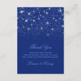サファイアの輝きのグリッターのサンキューカード サンキューカード