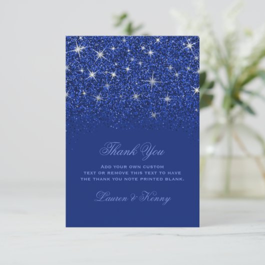 サファイアの輝きのグリッターのサンキューカード サンキューカード (スタンド正面)