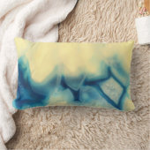 サファイアの青いクリーム色の瑪瑙のGeodeの水晶パターン ランバークッション (ブランケット)