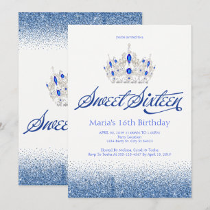 サファイアの青いSweet sixteenの招待状 招待状