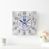 サファイアをテーマにした45年のアニバーサリーギフト、時計 スクエア壁時計 (ホーム)