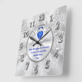 サファイアをテーマにした45年のアニバーサリーギフト、時計 スクエア壁時計 (傾斜)