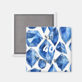 サファイアをテーマにした9月誕生日記念日 マグネット (正面/裏面)