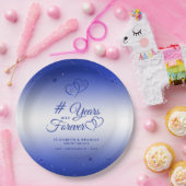 サファイアアニバーサリーハートが何年も続く ペーパープレート (パーティー)