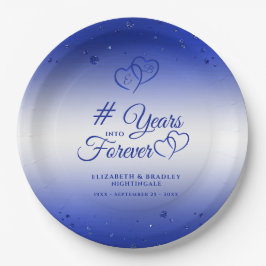サファイアアニバーサリーハートが何年も続く ペーパープレート