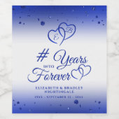 サファイアアニバーサリーハートが何年も続く ワインラベル (シングルラベル)