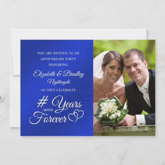 サファイアアニバーサリーハートが何年も続く 招待状 (正面)