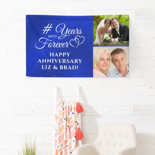 サファイアアニバーサリーハートが何年も続く 横断幕 (インサイチュ)