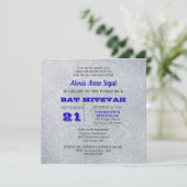 サファイアアンドシルバーグリッターグラムバルミツワー 招待状 (スタンド正面)