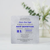 サファイアアンドシルバーグリッターグラムバルミツワー 招待状 (スタンド正面)