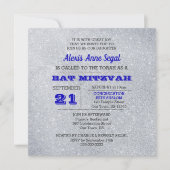 サファイアアンドシルバーグリッターグラムバルミツワー 招待状 (正面)