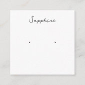 サファイアイヤリングジュエリー表示カード エンクロージャーカード (正面)