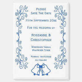 サファイアウェディング日付マグネットベルを保存 マグネット