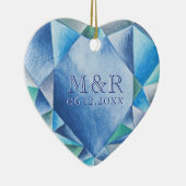 サファイアウォーターハート45結婚周年 セラミックオーナメント (右)