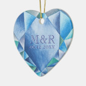 サファイアウォーターハート45結婚周年 セラミックオーナメント (左)