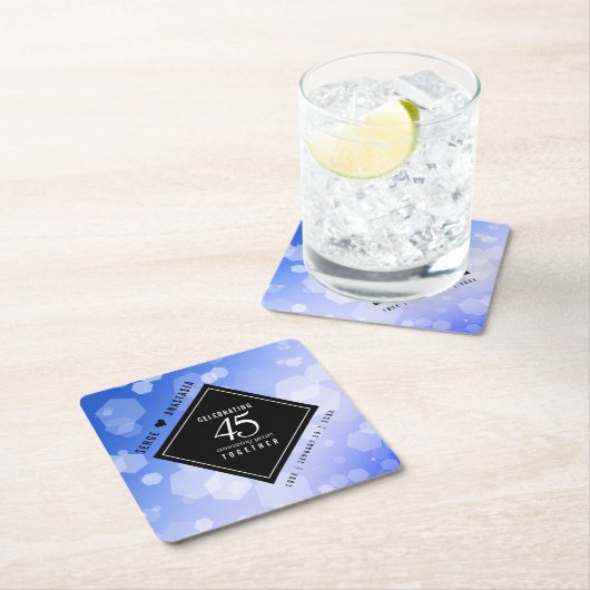 サファイアエレガント45周年結婚記念日 スクエアペーパーコースター (インサイチュ)