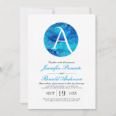 サファイアクラウドウィンドウモノグラム結婚式招待状 招待状 (正面)