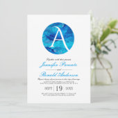 サファイアクラウドウィンドウモノグラム結婚式招待状 招待状 (スタンド正面)