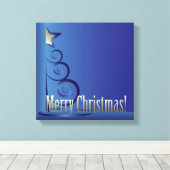 サファイアクリスマスツリー キャンバスプリント (インサイチュ (ウッドフロア))