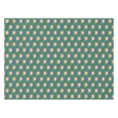 サファイアグリーンのピンクの蓮の花とユリのパッド テーブルクロス (正面(横))