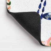 サファイアジェムストーンボタニカルブルーイニシャルレターA マウスパッド (コーナー)