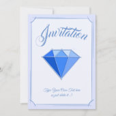 サファイアジェムストーン。ジュエリー.45結婚周年 招待状 (正面)