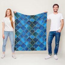 サファイアジェムストーン&金ゴールドモロッコタイルパターン