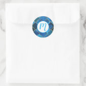 サファイアジェムストーン&金ゴールドモロッコタイルパターン ラウンドシール (バッグ)