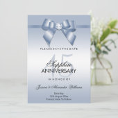 サファイアジェムボウ＆リボン 45周年結婚記念日 セーブザデート (スタンド正面)