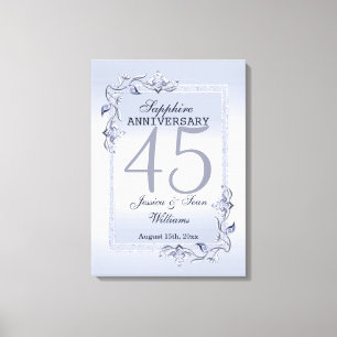 サファイアジェム&グリッター45結婚周年 キャンバスプリント