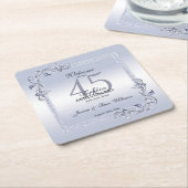 サファイアジェム&グリッター45結婚周年 スクエアペーパーコースター (アングル)