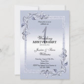 サファイアジェム＆グリッター＆結婚1周年 招待状 (正面)