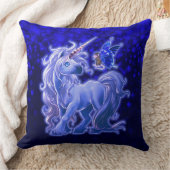 サファイアスパークルブルーユニコーン クッション (ブランケット)