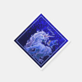 サファイアスパークルブルーユニコーン スタンダードカクテルナプキン (角)