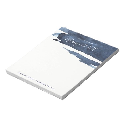 サファイアスプラッシュ |濃い青の水色 ノートパッド (回転)