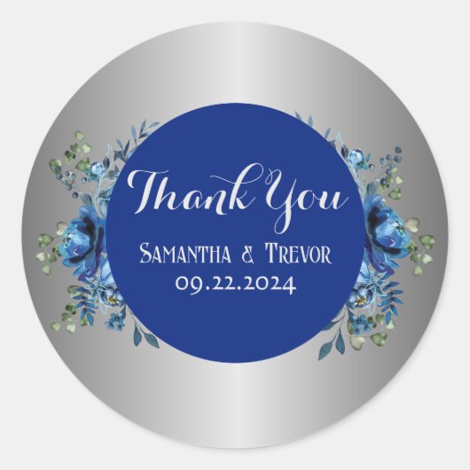 サファイアセレナーデ：シルバーとブルーのシンフォニー ラウンドシール (正面)