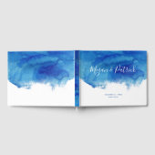 サファイアタイドパーソナライズされた結婚ズ ゲストブック (全面)